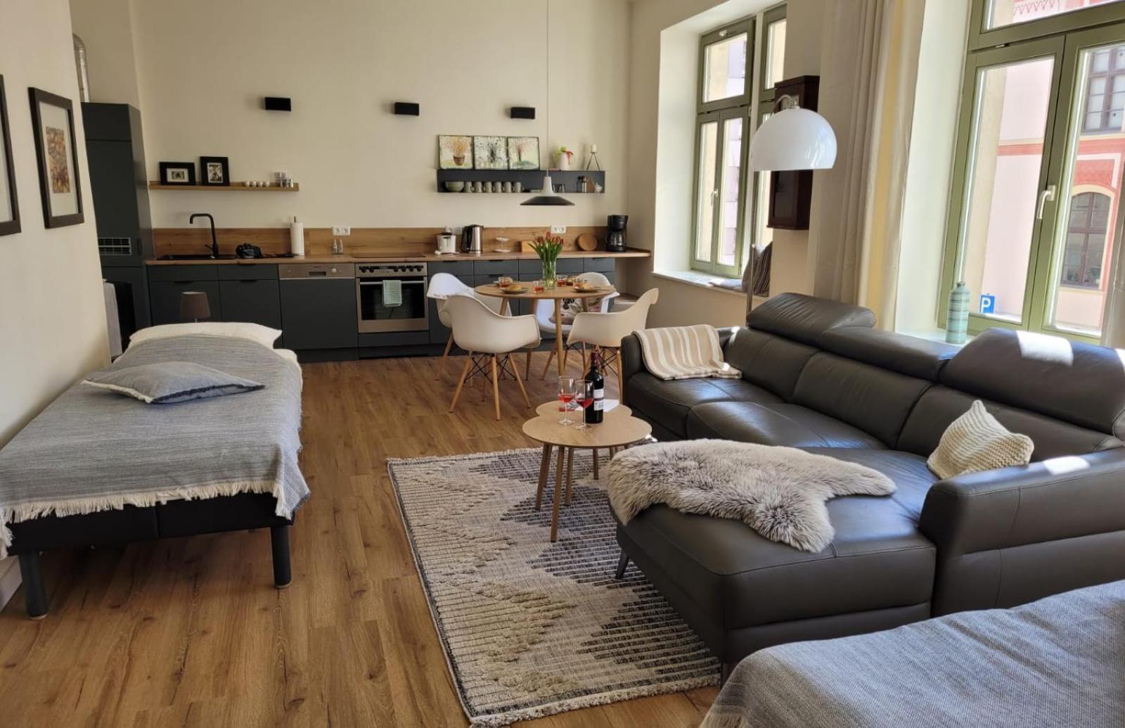 Apartment Cosel Altstadt Radfahrer Balkon Meissen